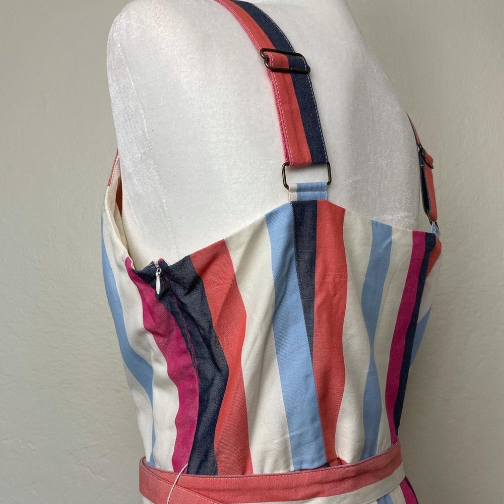 EUC - Multicolor striped Button Front Dress - Picture 2 of 10